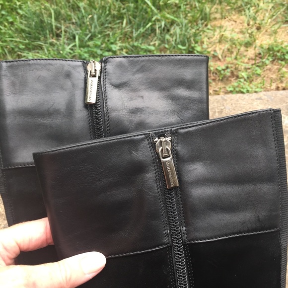 Aquatalia Tall Black Leather & Suede Buckle, Sz 8 - Picture 14 of 14